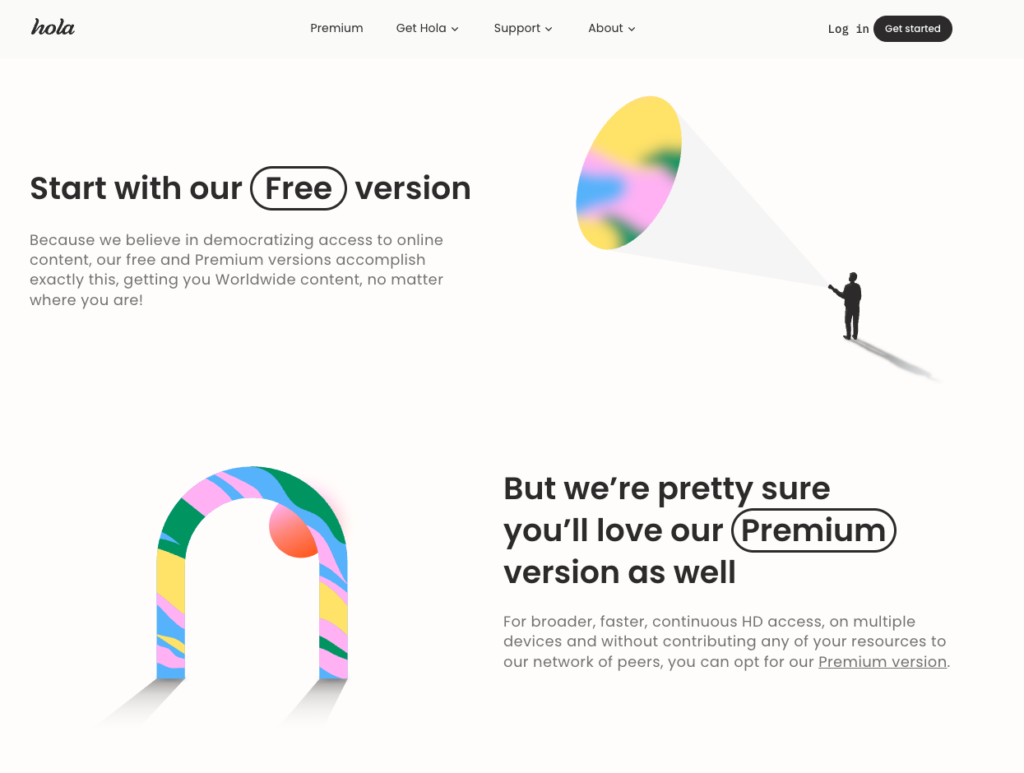 Hola VPN página principal